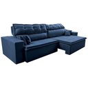 Ver mais imagens de Sofá Retrátil e Reclinável 2,52m Luxos Cama Inbox Velusoft Azul