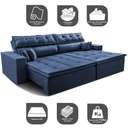 Ver imagem 4 de Sofá Retrátil e Reclinável 2,52m Luxos Cama Inbox Velusoft Azul