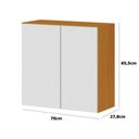 Ver imagem 3 de Armário Aéreo 70cm 2 Portas 100% Mdf Luna Cinamomo/off White