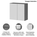 Ver imagem 4 de Armário Aéreo 70cm 2 Portas 100% Mdf Luna Cinamomo/off White