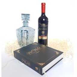 VINHO CABERNET COM KIT ABRIDOR E GARRAFA VIDRO RETRÔ AZUL - 2