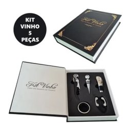 VINHO CABERNET COM KIT ABRIDOR E GARRAFA VIDRO RETRÔ AZUL - 9