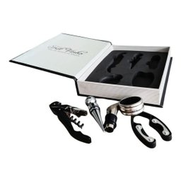 VINHO CABERNET COM KIT ABRIDOR E GARRAFA VIDRO RETRÔ AZUL - 7