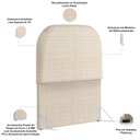 Ver imagem 4 de Cabeceira Cama Box Solteiro 100cm Lanna com Puff Recamier Doha W01 Linho Palha - Lyam Decor