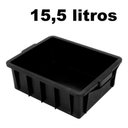 Ver imagem 5 de Caixa Plástica Organizadora 1012 com Tampa 15,5L Empilhável em Polipropileno Preto Premium Colchõ
