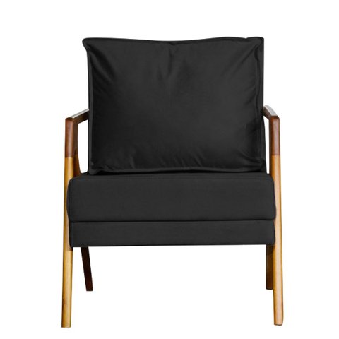 Poltrona Cadeira Marilia Recepção - Suede Preto