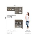 Ver imagem 3 de Lavanderia Modulada Lora 5 Portas 3 Prateleiras MDF 160cm Amadeirado