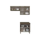 Ver imagem 2 de Lavanderia Modulada Lora 5 Portas 3 Prateleiras MDF 160cm Amadeirado