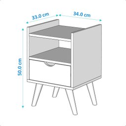 Mesa de Cabeceira Alice Mdf Decoração Quarto Preto Freijó - 7