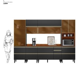 Cozinha Completa 310cm X 218,5cm Aéreo Rft Pnl e Crt 6 Peças Proença - 19