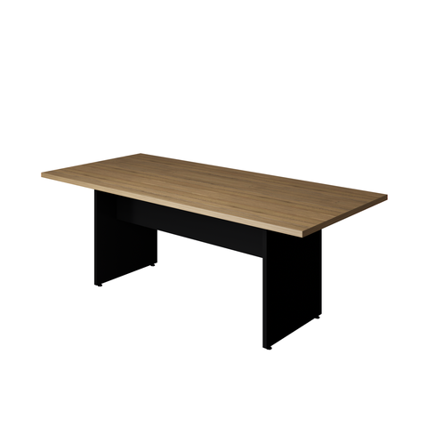 Mesa de Reunião Retangular Savoia 200x90 Escritório Macadamia/preto