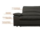 Ver imagem 4 de Sofá Niko 2,50m com Molas Retrátil Reclinável Velosuede - Netsofas - Chumbo