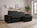 Ver imagem 1 de Sofá Niko 2,50m com Molas Retrátil Reclinável Velosuede - Netsofas - Chumbo