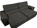 Ver imagem 5 de Sofá Niko 2,50m com Molas Retrátil Reclinável Velosuede - Netsofas - Chumbo