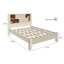 Ver imagem 3 de Cama Casal Com Nichos C/ Portas -Veneza 100% Mdf + Colchão Casal 1,38x1,88 Off-White/Canela