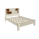 Ver imagem 4 de Cama Casal Com Nichos C/ Portas -Veneza 100% Mdf + Colchão Casal 1,38x1,88 Off-White/Canela