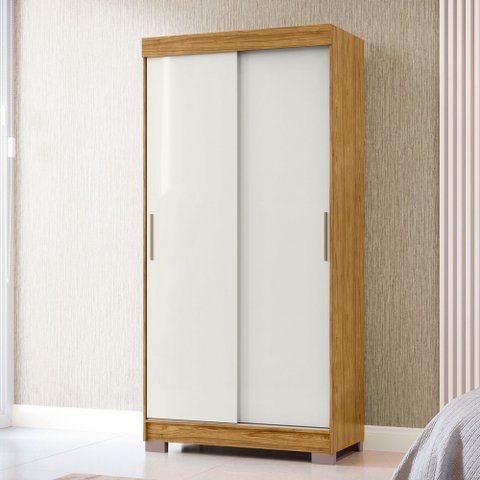 Guarda-roupa Solteiro Antares 2 Portas 2 Gavetas Flex Marrocos/off White - Mx Móveis