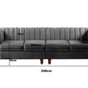 Ver imagem 3 de Sofá 4 Lugares Decoração Retrô Clássico Realeza Chesterfield Cinza