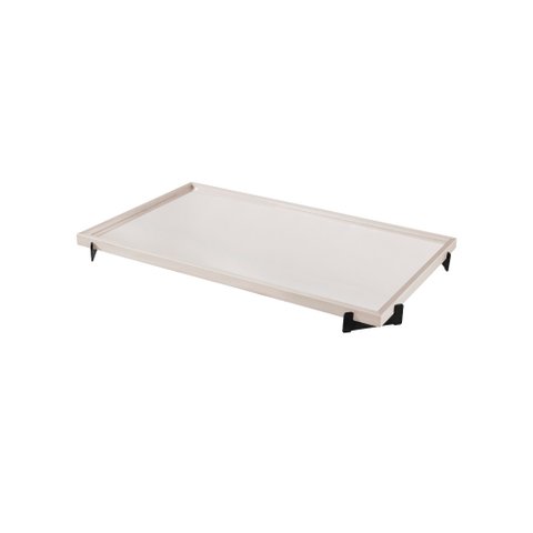 Bandeja Decorativa Espelhada Gala Mdf Laminado Off White/preto