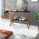 Ver imagem 1 de Aparador Cantinho Cafe Preto Mesa Estreita Cafeteira Xicaras