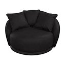 Ver imagem 1 de Poltrona Giratória 122cm Mercy Courino Preto - Sallar Home