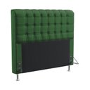 Ver imagem 2 de Kit Cabeceira Estofada Para Cama Box Rana 195 Para Cama King e Calçadeira Sagitarius Sued Verde Arad