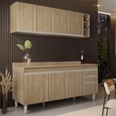 Ver imagem 2 de Armário Cozinha e Balcão com Tampo 180cm Dallas Castanho - Lumil