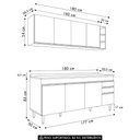 Ver imagem 4 de Armário Cozinha e Balcão com Tampo 180cm Dallas Castanho - Lumil