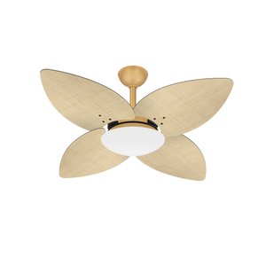 Ventilador Teto Dourado Winds 4 Pás Palha Turbo Ventax 220v
