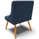 Ver mais imagens de Cadeira Decorativa Sala de Jantar Pés Palito de Madeira Firenze Suede Azul Marinho/Natural G19 - Gra
