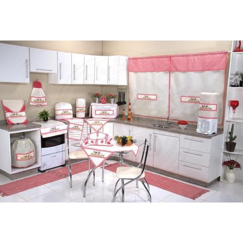 Itens para Cozinha Bordado - Quack Arte & Tear Cortina de Cozinha - Bordada