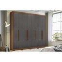 Ver imagem 1 de Guarda Roupa 8 Portas e 4 Gavetas C/ Pés Master New 8.4 Jatobá/grafite - Santos Andirá