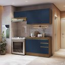 Ver imagem 2 de Armário de Cozinha Compacta 3 Gavetas 100% Mdf 200cm Nogueira/azul Profundo Celeste Kappesberg