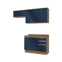 Ver imagem 1 de Armário de Cozinha Compacta 3 Gavetas 100% Mdf 200cm Nogueira/azul Profundo Celeste Kappesberg