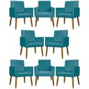 Ver imagem 1 de Kit 8 Poltronas Decorativas para Sala Mari Suede Cores Pé Palito Castanho