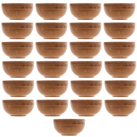 Kit 25 Bowls Molheira Redonda de Bambu 8x4cm Petisqueira Pequena Lyor Potinho