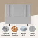 Ver imagem 5 de Cabeceira 140 cm Linho Casal Frame Estofada Cama Box Moderna:Cinza Claro