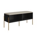 Ver imagem 5 de Conjunto Sapateira Banco Estofada e Prateleira - Pé Metal Oslo Artesano | Hanover/dourado