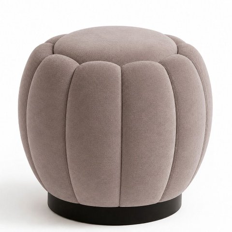 Puff Redondo 48cm Joy Veludo Nobre Avelã - Sallar Home