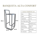 Ver imagem 2 de Banqueta Alta Confort com Assento Estofado Don Castro Decor Vermelho