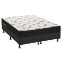 Ver imagem 1 de Cama Box Queen: Colchão Espuma D45 Ortobom Light Saúde Ortopilow + Base CRC Suede Black(158x198)