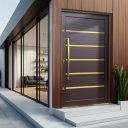 Ver imagem 3 de Porta Pivot.Alumínio Lamb.Premium c/Pux.e.Elite Marrom Gold 216x100 Brimak