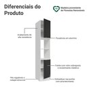 Ver imagem 3 de Paneleiro 40 cm 2 Portas e 2 Nichos Branco/Preto Lux Madesa