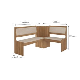 Mesa Canto Alemão Afrodite C/2 Cadeiras Celta Moveis - 3