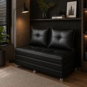 Ver imagem 5 de Puff Cama Casal Dobravel 130cm com Rodizios e Almofada Cor: Corissimo Pérola