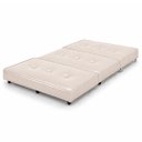 Ver imagem 3 de Puff Cama Casal Dobravel 130cm com Rodizios e Almofada Cor: Corissimo Pérola