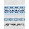 Faixa Decorativa Adesiva (autocolante) - Bordado Azul - 2