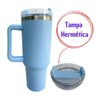 Copo Térmico Grande 1200ml Aço Inox Parede Dupla com Canudo para Bebidas Quentes e Frias - 2