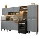 Ver imagem 3 de Armário de Cozinha Completa 293cm Rustic/Cinza Emilly Madesa 01