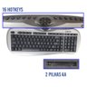 Teclado e Mouse abnt 2 Multimidia sem fio receptor carregador de pilhas usb home office trabalho - 3